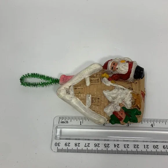 Vintage cottage Santa & elf Christmas tree ornament decoration - Picture 7 of 16